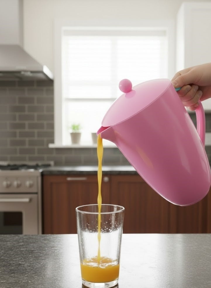 favilla Plastic serving jug with a sturdy handle – suitable for juices and water with a removable lid – practical kitchen design – Code 690, 2.6L capacity - Image 3